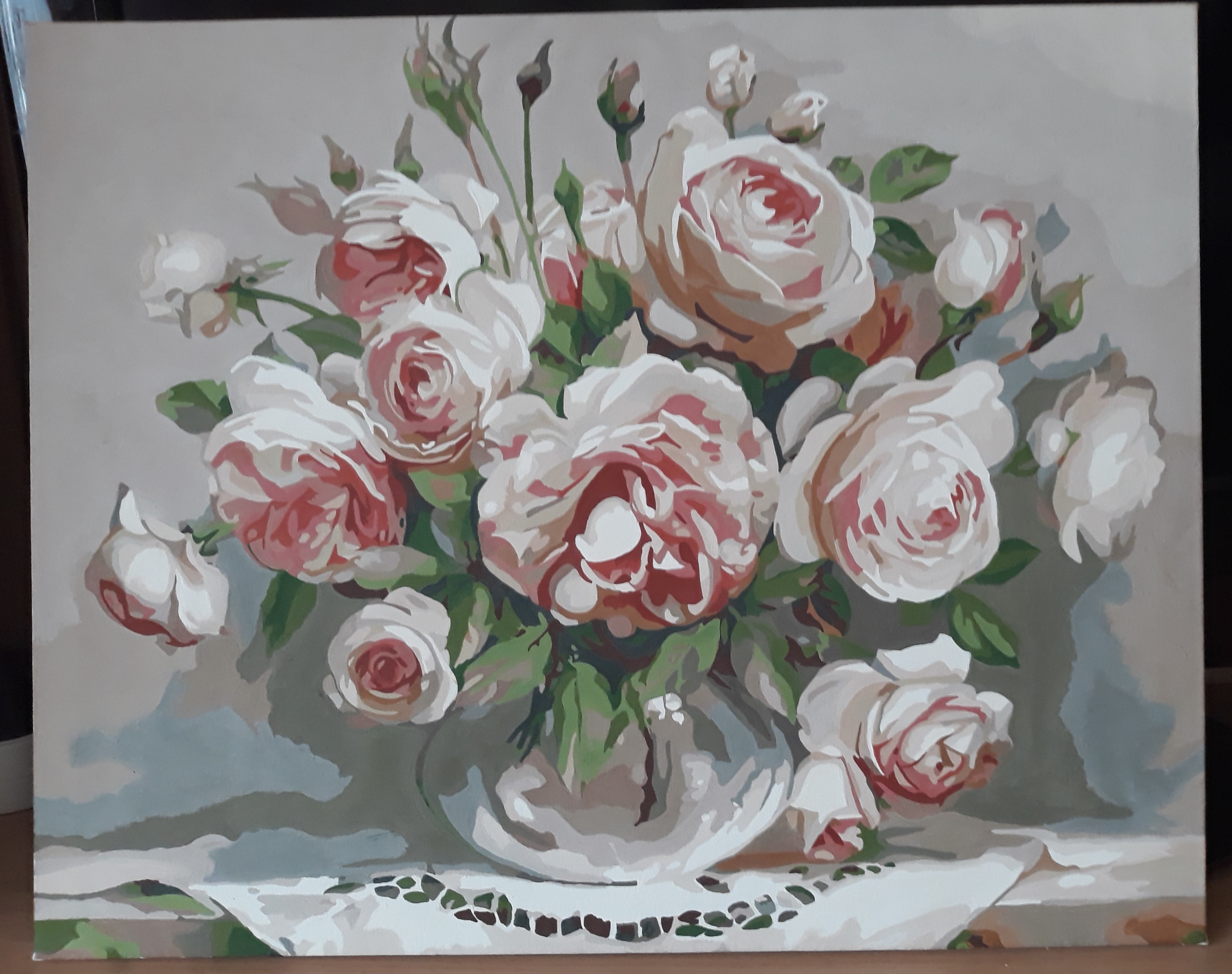 Фотография покупателя товара Картина по номерам «Пионовидные розы» 40×50 см - Фото 3