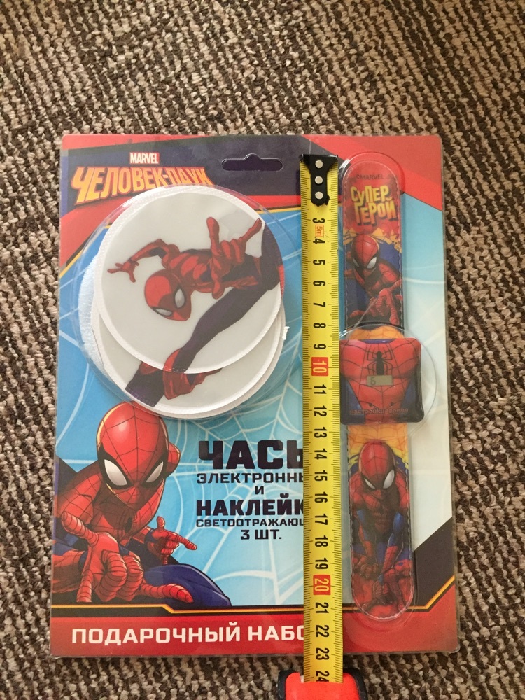 Фотография покупателя товара Браслет и светоотражающие наклейки "Супер герой", Человек-паук - Фото 2