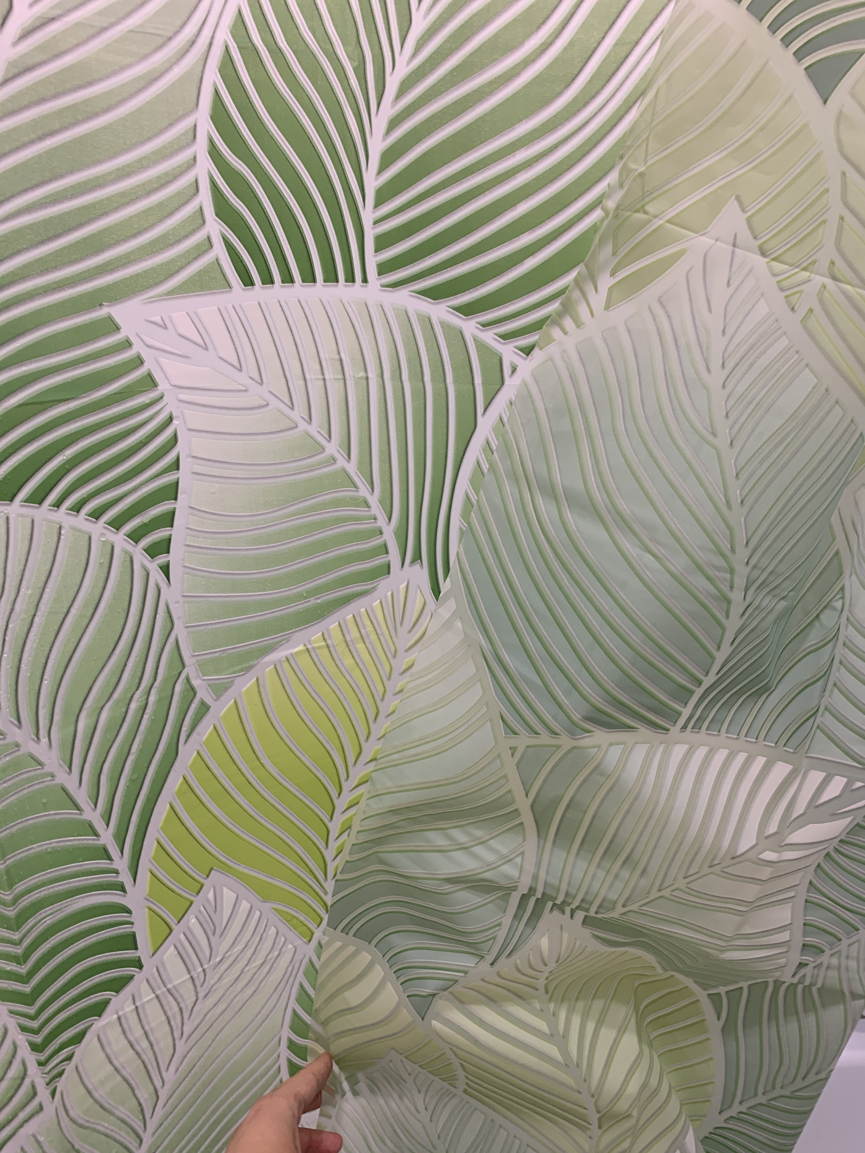 Фотография покупателя товара Штора для ванной Доляна «Листья», 180×180 см, EVA