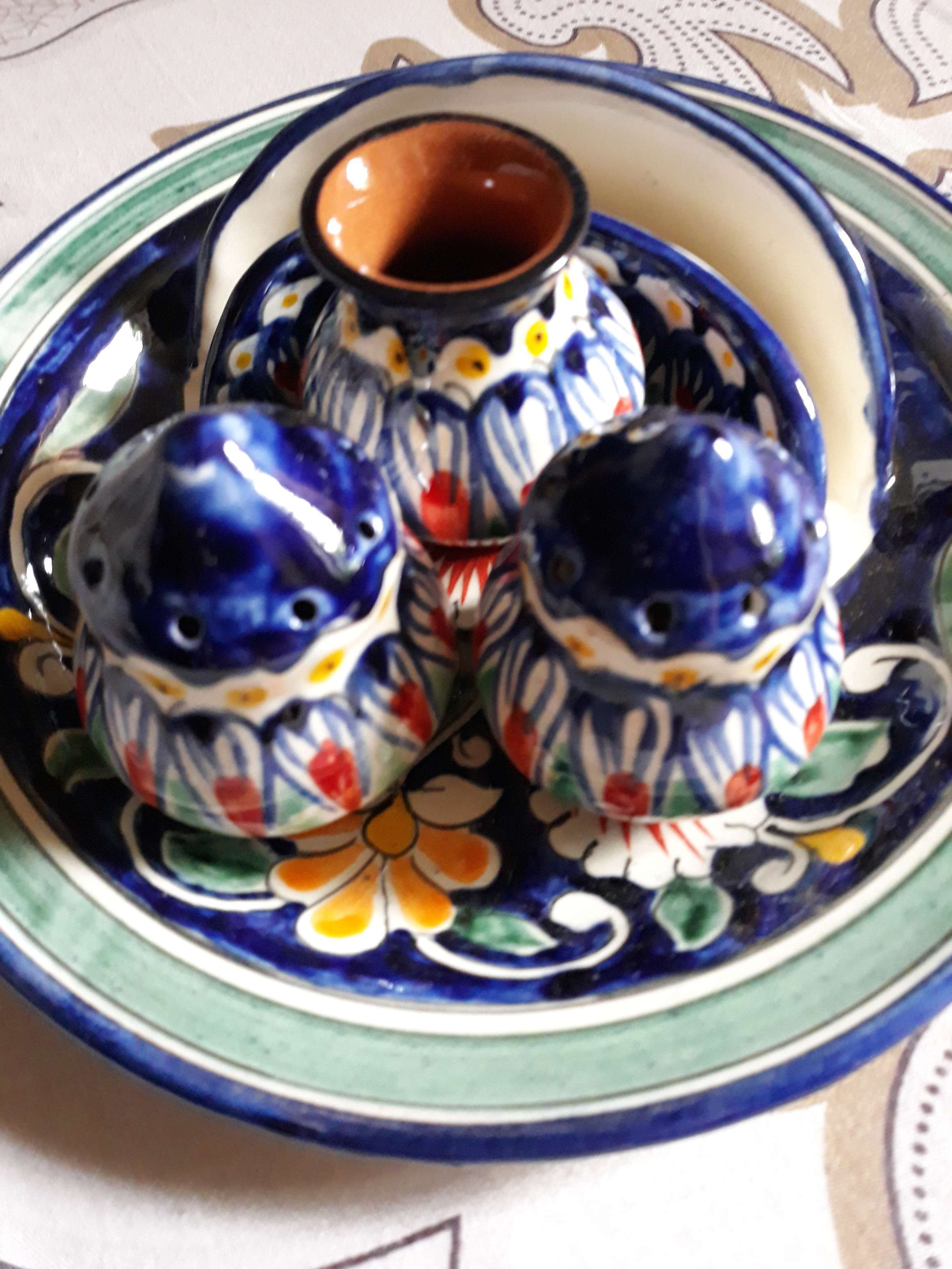 Фотография покупателя товара Набор Риштанская Керамика "Лепестки", 4 предмета, синий - Фото 2