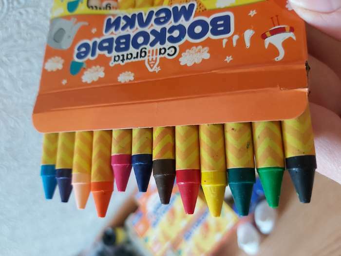 Фотография покупателя товара Мелки восковые Calligrata, цветные, 12 цветов, 93×8 мм - Фото 31