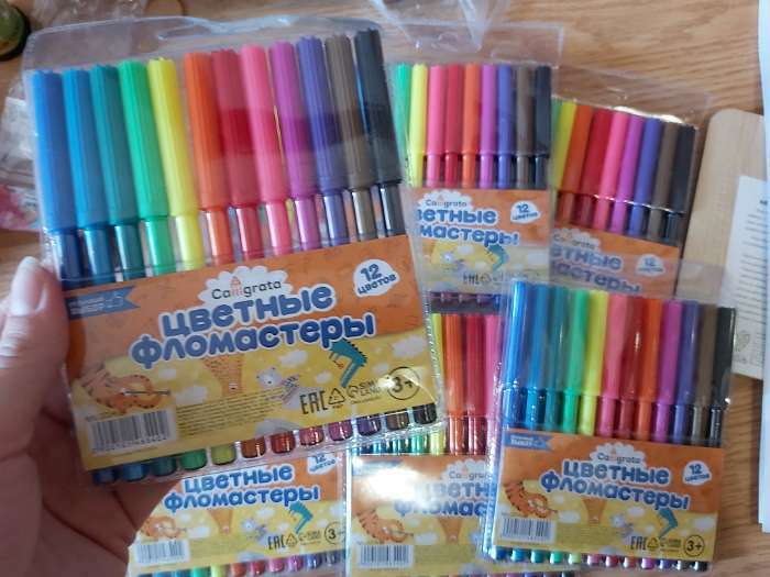 Фотография покупателя товара Фломастеры 12 цветов, вентилируемый колпачок, блистер - Фото 10