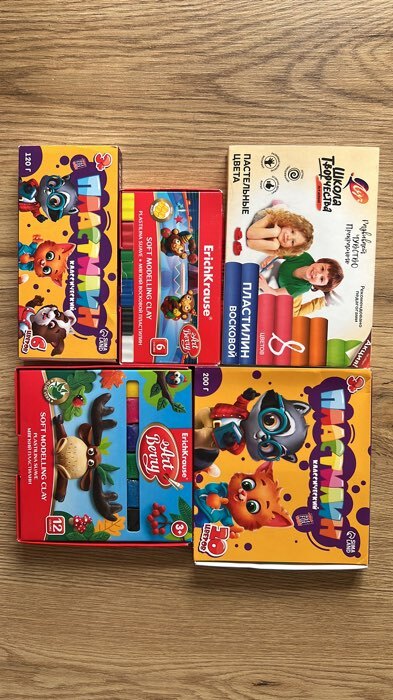 Фотография покупателя товара Пластилин 12 цветов, мягкий, 180 г - Фото 12