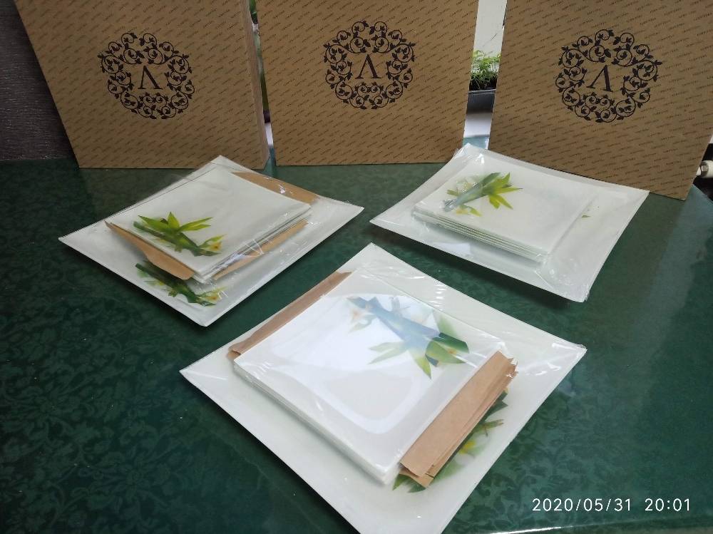 Фотография покупателя товара Набор блюд Доляна «Бамбук», 7 предметов: 29,5 см 1 шт, 19,5 см 6 шт, подарочная упаковка