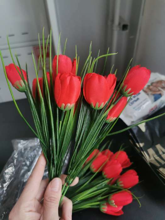 Фотография покупателя товара Букет "Тюльпаны" 32 см, микс - Фото 2