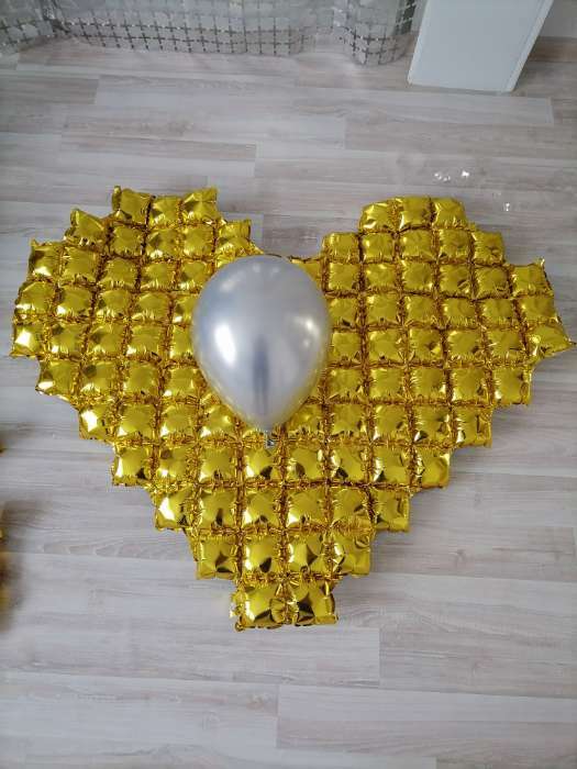Фотография покупателя товара Шар фольгированный 42" «Сердце», поп-ит, цвет золото - Фото 1