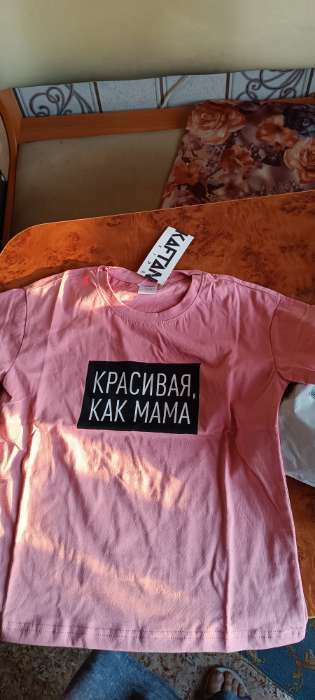 Фотография покупателя товара Футболка детская KAFTAN "Как мама" р.38 (146-152), розовый - Фото 3