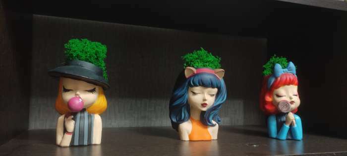 Фотография покупателя товара Кашпо - органайзер "Спящая девочка" белая, 7,5х12,510,5см - Фото 4