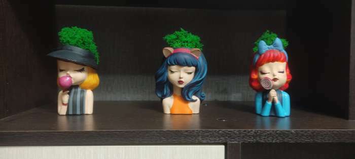 Фотография покупателя товара Кашпо - органайзер "Спящая девочка" белая, 7,5х12,510,5см - Фото 3