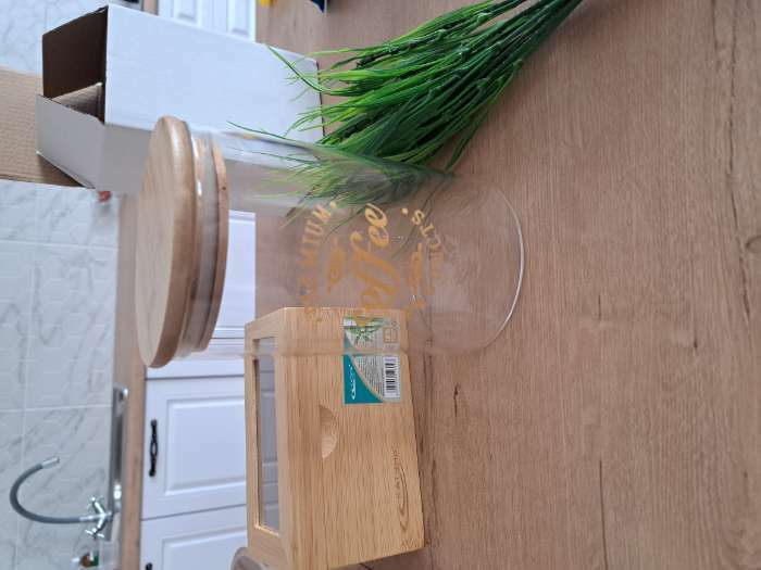 Фотография покупателя товара Банка стеклянная для сыпучих продуктов с бамбуковой крышкой «Эко. Чай», 1 л, 10×15 см - Фото 3