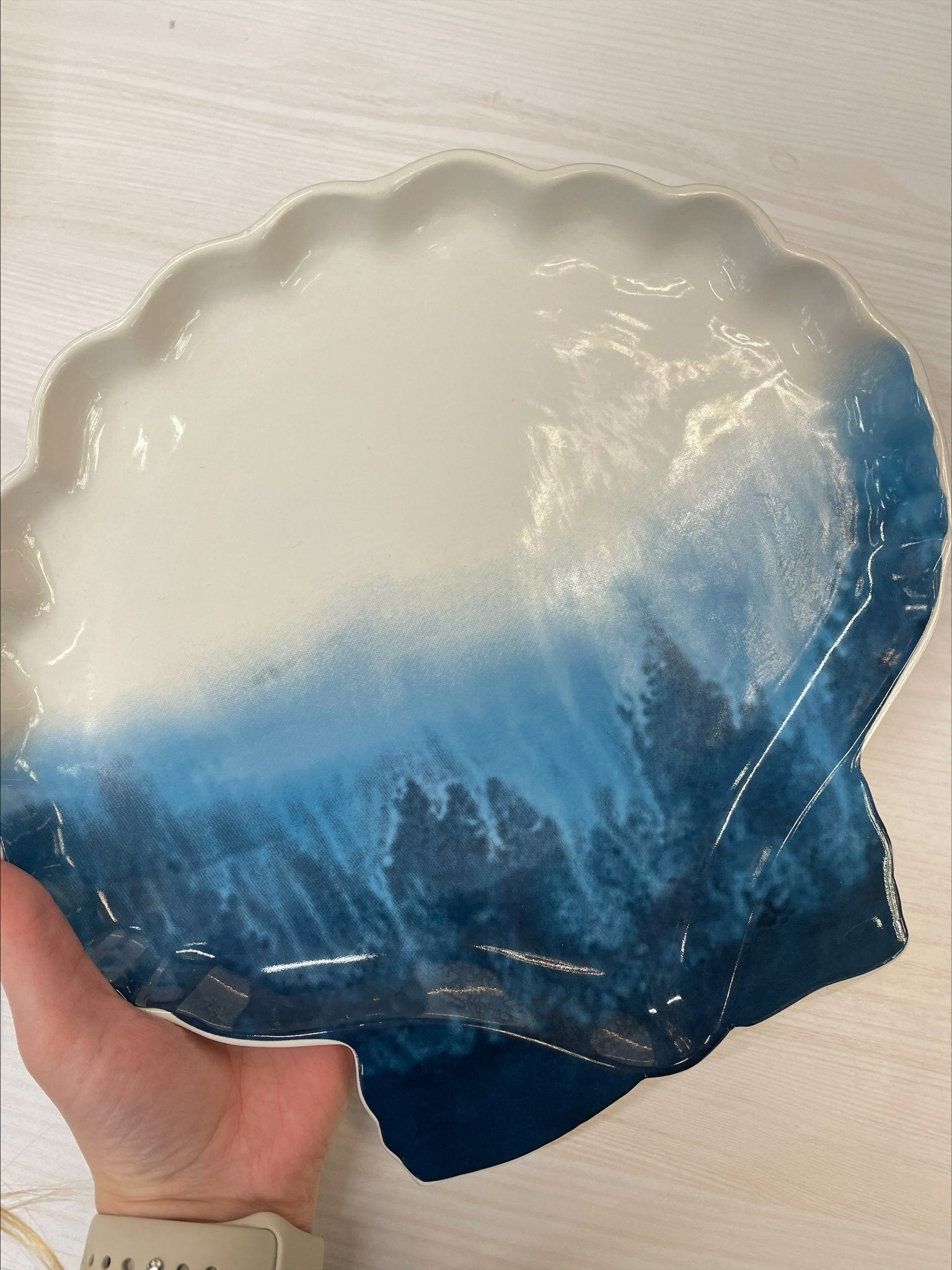 Фотография покупателя товара Блюдо керамическое для подачи «Морская ракушка», 27 х 25 см, цвет белый - Фото 1