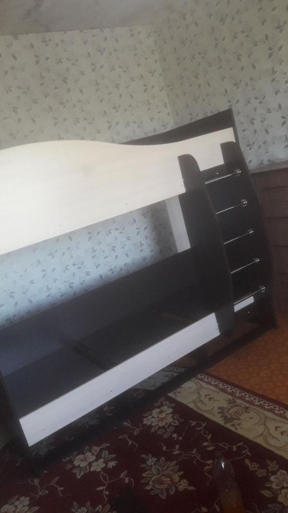 Фотография покупателя товара Кровать двухъярусная с ящиками, 2030х1090х1700, Венге темный/Венге светлый - Фото 6