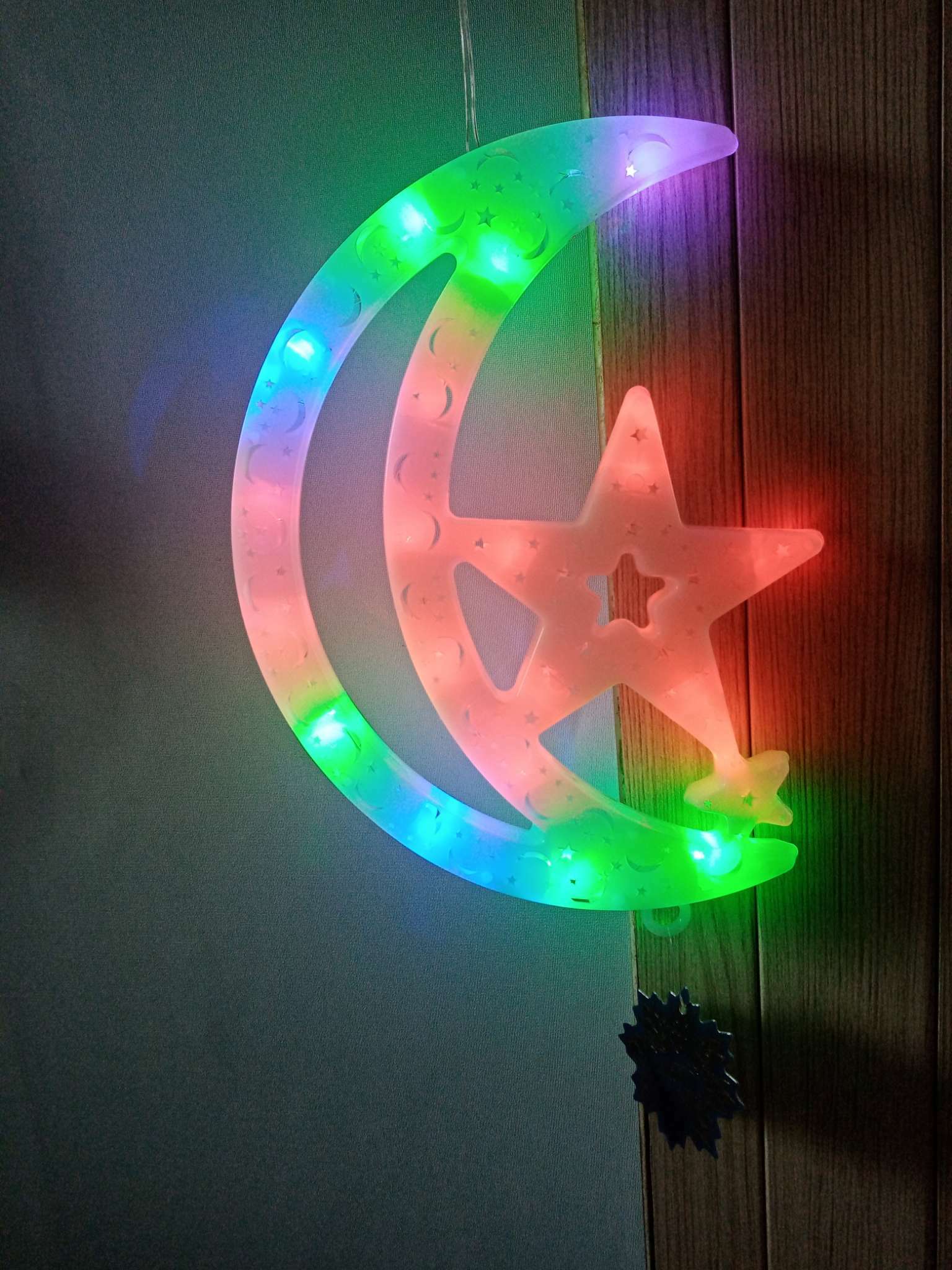 Фотография покупателя товара Светодиодная фигура «Месяц» 20×30 см, пластик, 220 В, свечение мульти (RG/RB) - Фото 1