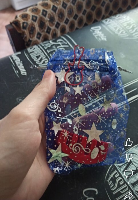 Фотография покупателя товара Мешочек подарочный «Звёздная музыка», 10×12, цвет синий с серебром - Фото 1