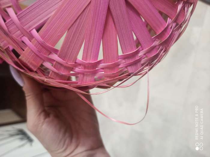 Фотография покупателя товара Корзина плетеная, бамбук, 21х21х10/24 см, розовая - Фото 18