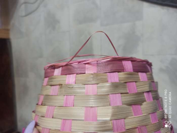 Фотография покупателя товара Корзина плетеная, бамбук, 21х21х10/24 см, розовая - Фото 16