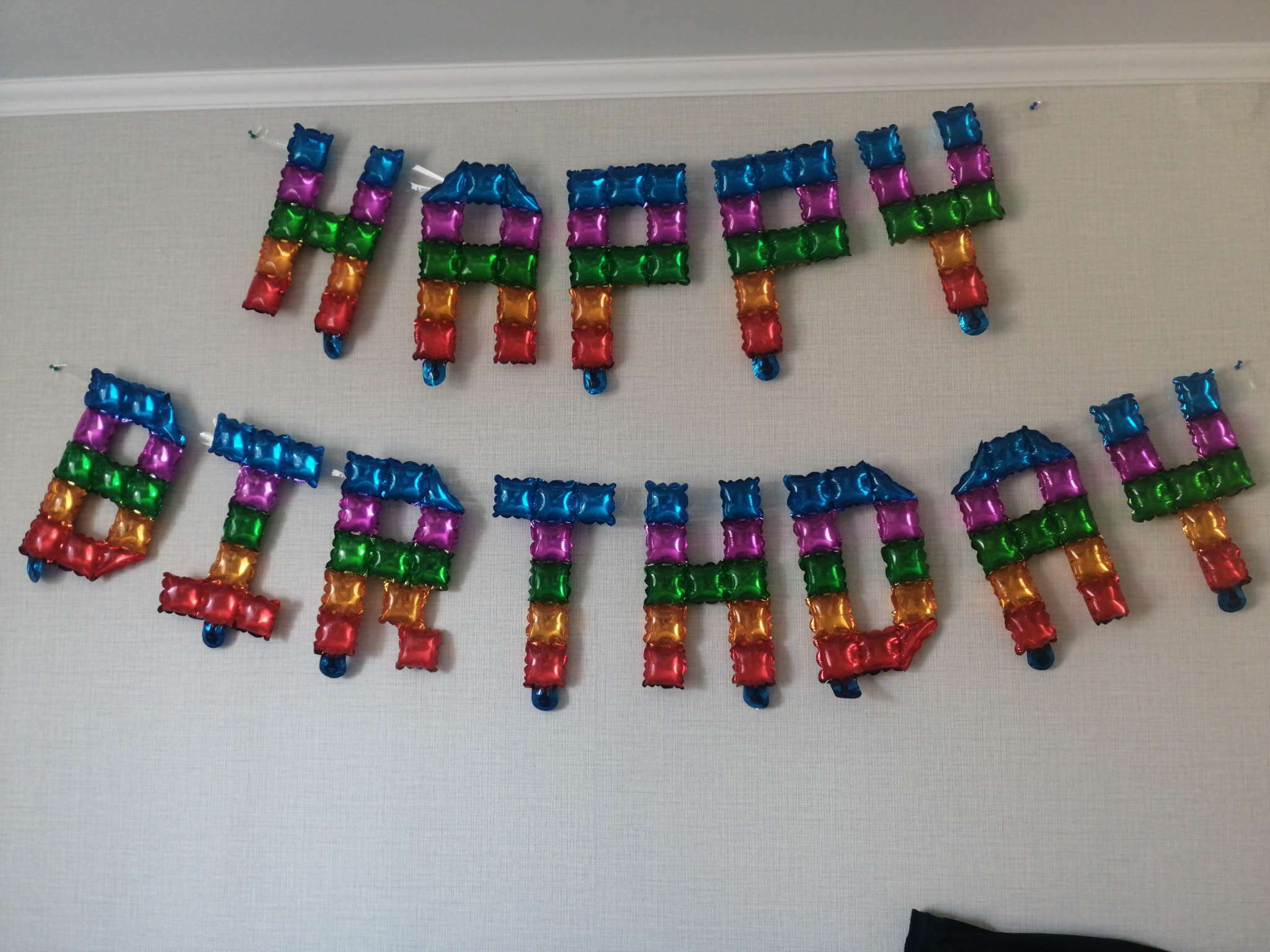 Фотография покупателя товара Шар фольгированный 14" «С днём рождения», заглавные буквы, цвет градиент - Фото 1