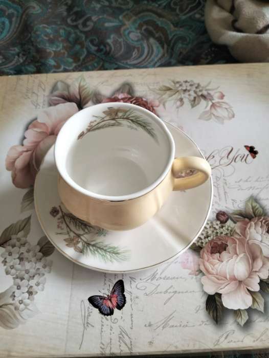 Фотография покупателя товара Сервиз керамический чайный «Шишечки», 12 предметов: чашка 200 мл, блюдце d=14,5 см, цвет зелёный - Фото 4