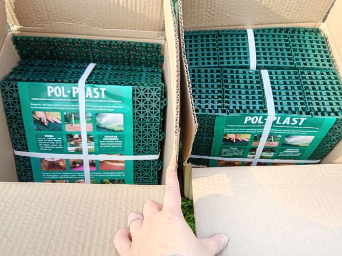 Фотография покупателя товара Универсальное покрытие POL-PLAST 30 х 30 см, зеленый, набор 9 шт - Фото 2
