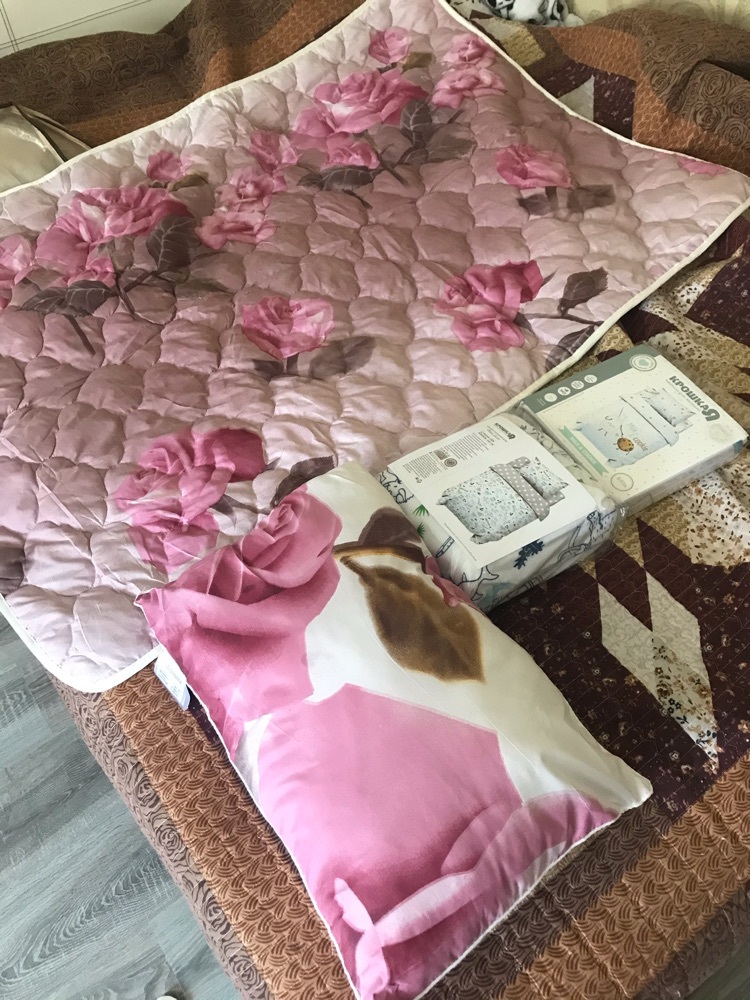 Фотография покупателя товара Набор «Экофайбер», одеяло размер 110х140 см + подушка 40х60 см, цвет МИКС - Фото 1