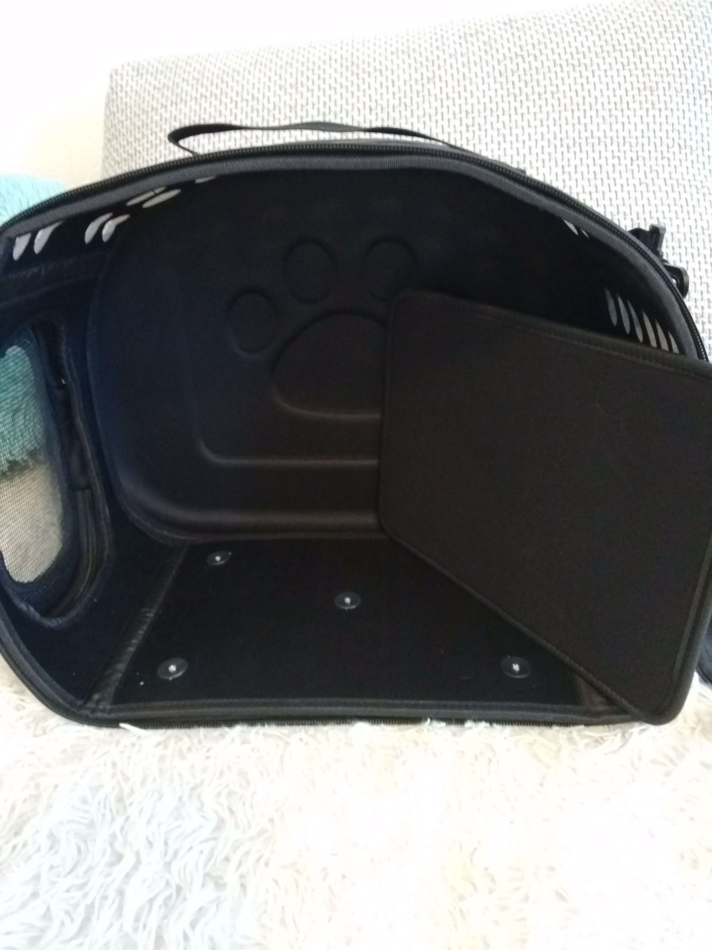 Фотография покупателя товара Складная сумка-переноска с отдельным входом, материал EVA, 43,5 х 28 х 33 см, черная - Фото 13