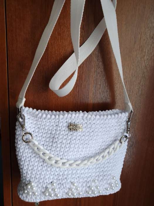 Фотография покупателя товара Цепочка для сумки, с карабинами, пластиковая, 23×17 мм, 30 см, цвет терракотовый, серебряный - Фото 7