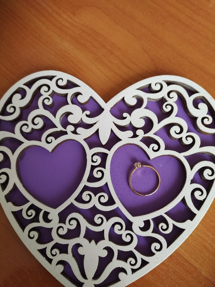 Фотография покупателя товара Подставка под кольца "Фиолетовое сердце" резное - Фото 1