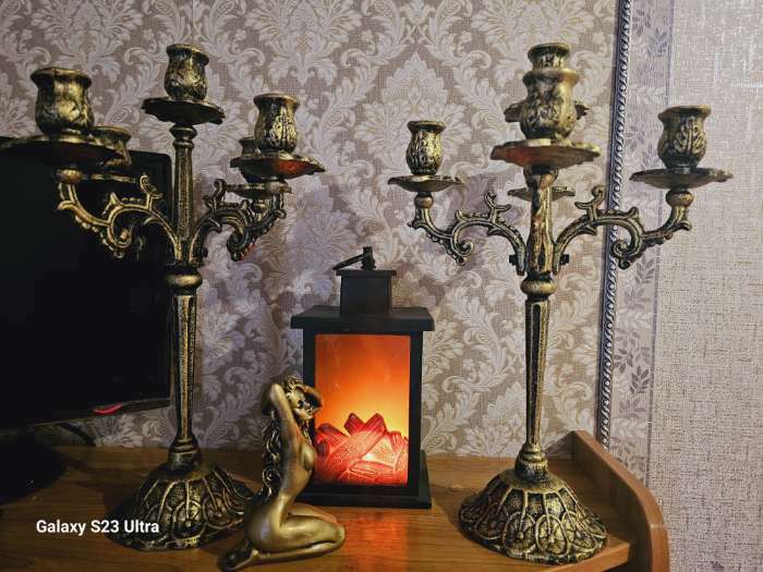 Фотография покупателя товара Подсвечник металл на 5 свечей "Королевский" золотая патина 43х29х29 см - Фото 1