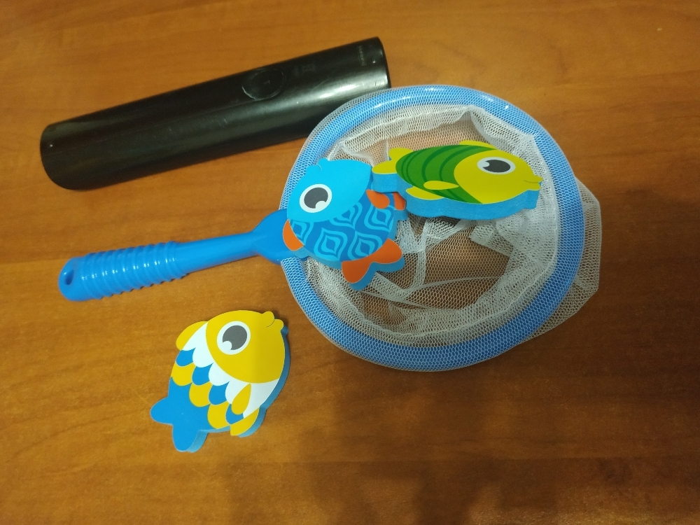Фотография покупателя товара Игрушки для купания «Рыбалка»: наклейки из EVA, 3 шт. + сачок - Фото 1