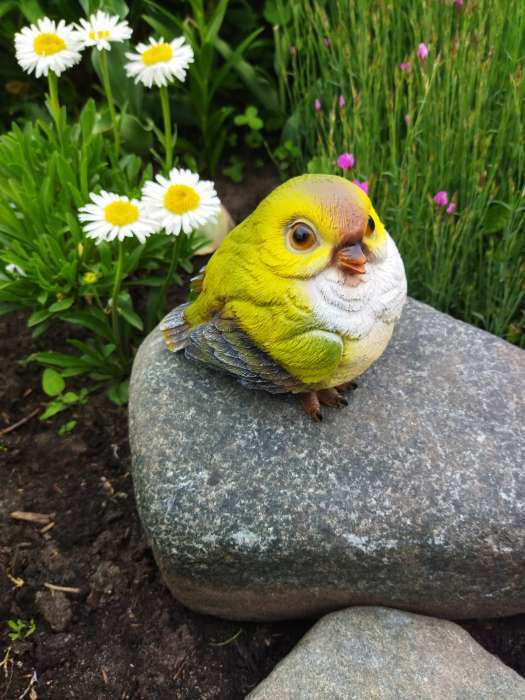 Фотография покупателя товара Садовая фигура из полистоуна «Чижик», 12×11×11 см - Фото 3