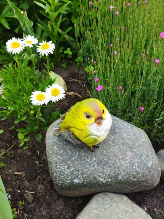 Фотография покупателя товара Садовая фигура из полистоуна «Чижик», 12×11×11 см - Фото 5