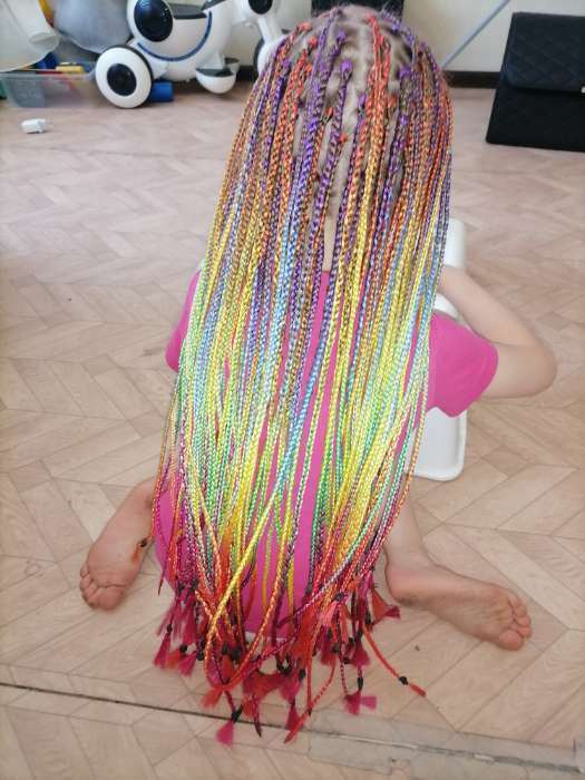 Фотография покупателя товара ZUMBA Канекалон четырёхцветный, гофрированный, 60 см, 100 гр, цвет радуга(#DY2) - Фото 2