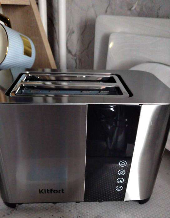 Фотография покупателя товара Тостер Kitfort КТ-2047, 850 Вт, 7 режимов прожарки, 2 тоста, серый - Фото 1