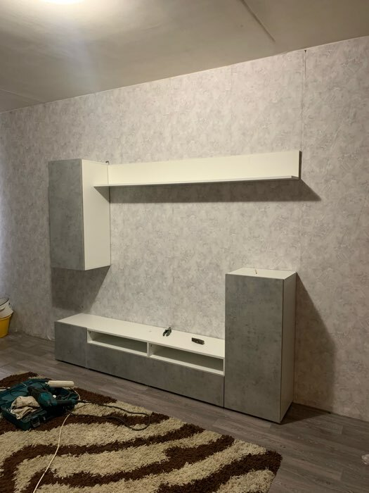 Фотография покупателя товара Гостиная под телевизор «Лира», 2130×1680×350 мм, цвет серый графит - Фото 67