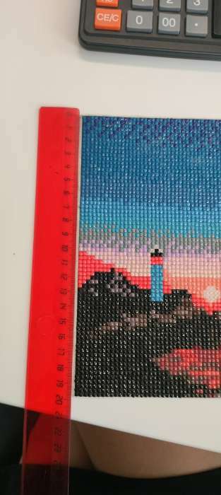 Фотография покупателя товара Алмазная мозаика с полным заполнением со светящимися стразами на холсте «Парусник», 20 х 30 см