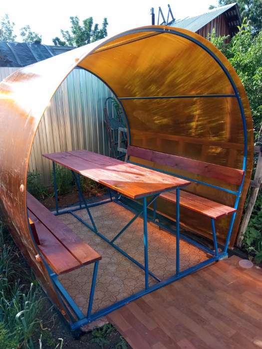 Фотография покупателя товара Беседка для дачи «Лагуна», 2×2×2 м, металл, под поликарбонат - Фото 3