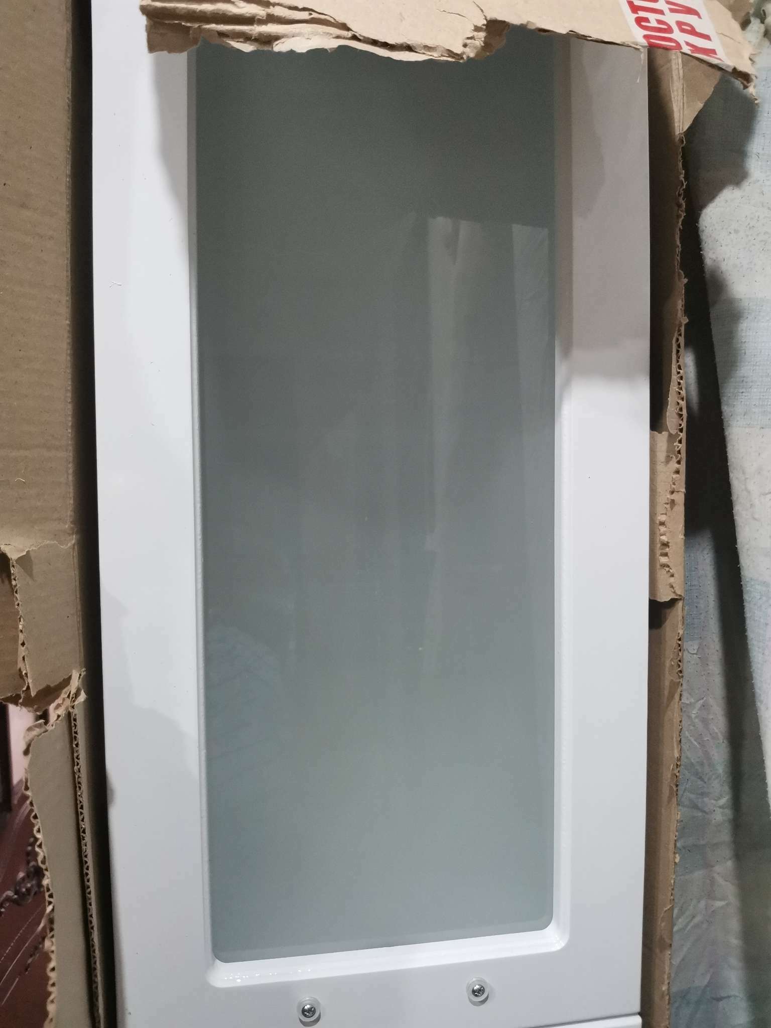 Фотография покупателя товара Шкаф – пенал для ванной комнаты «Пинта 300 – 2», со стеклом, 292×300×1900 мм, цвет белый - Фото 4