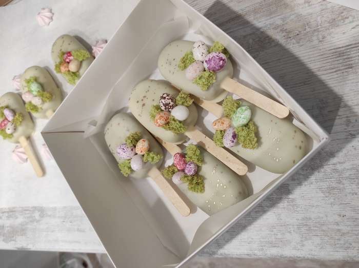 Фотография покупателя товара Форма для мороженого Доляна «Эскимо малое», силикон, 21,5×12,5×2 см, 4 ячейки (6,9×3,8 см), цвет МИКС - Фото 5