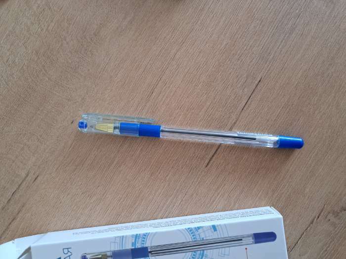 Фотография покупателя товара Ручка шариковая 0.5 мм, стержень синий, корпус прозрачный с резиновым держателем - Фото 6