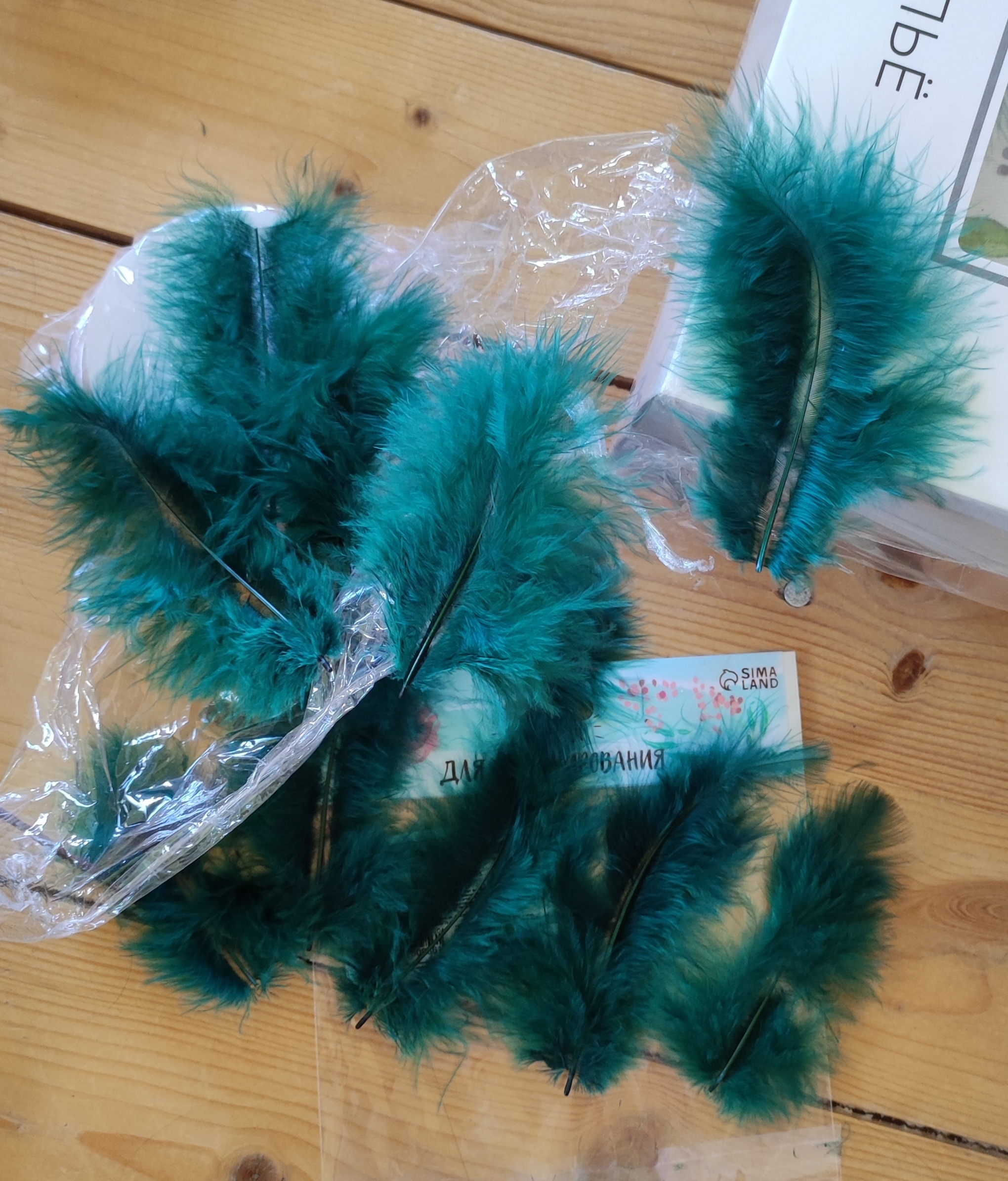 Фотография покупателя товара Набор перьев для декора 10 шт., размер 1 шт: 10 × 2 см, цвет голубой - Фото 2