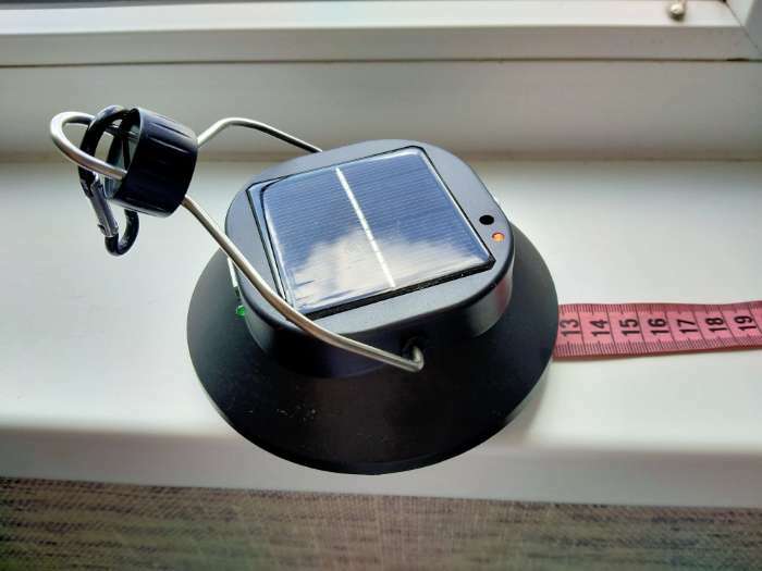 Фотография покупателя товара Фонарь кемпинговый аккумуляторный, солнечная батарея, 12 х 13.5 см, от USB, чёрный