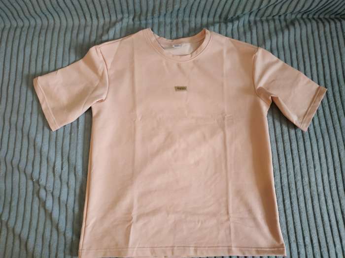 Фотография покупателя товара Костюм для девочки (футболка, шорты) MINAKU, бежевый/ пыльно-сиреневый, рост 104 см - Фото 1