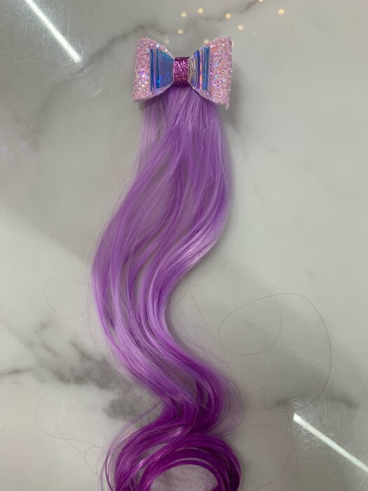 Фотография покупателя товара Прядь для волос на заколке "Бантики" 40 см - Фото 2
