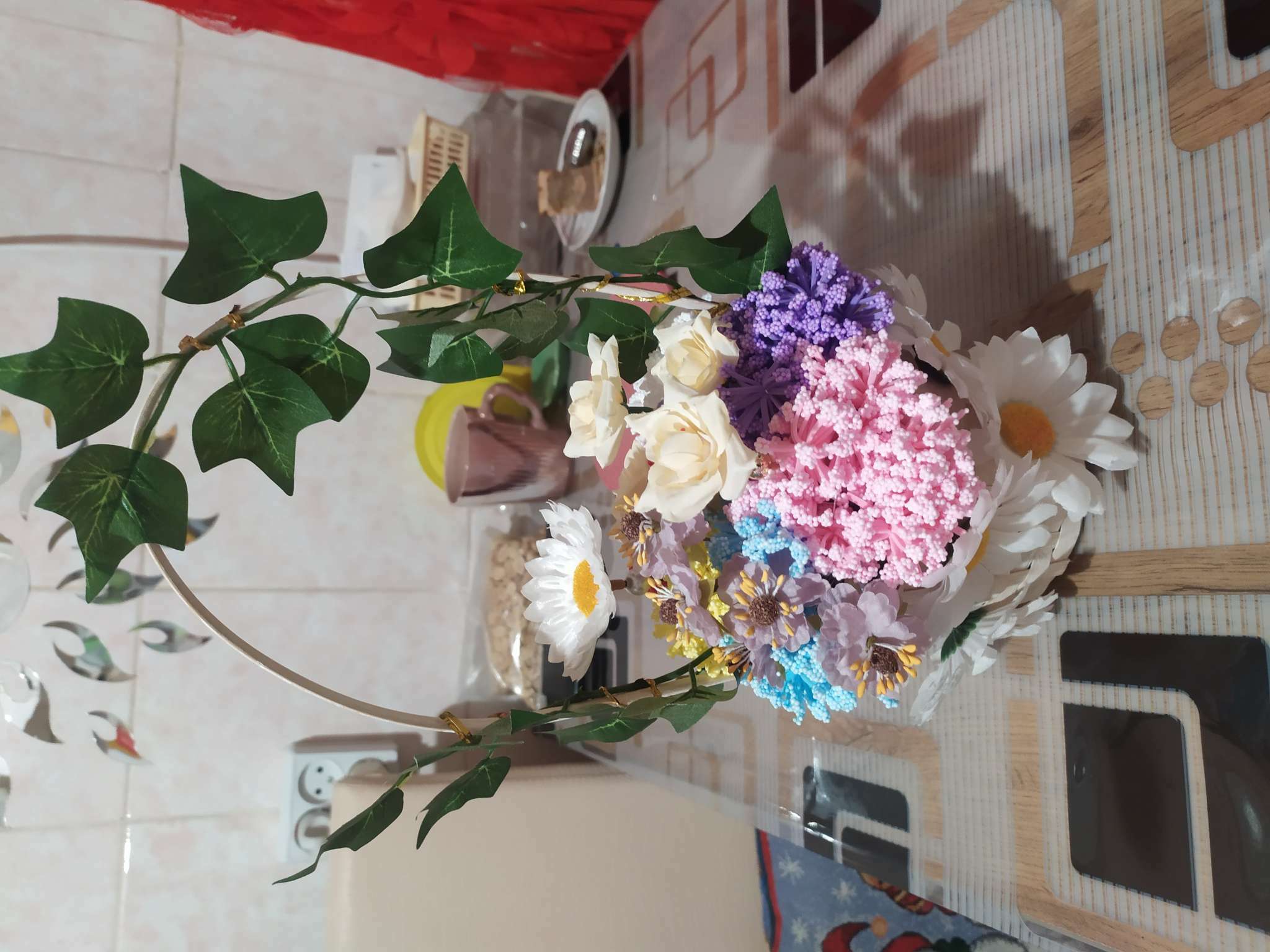 Фотография покупателя товара Цветы для декорирования "Облако" фиолетовый 1 букет=12 цветов 8 см - Фото 1