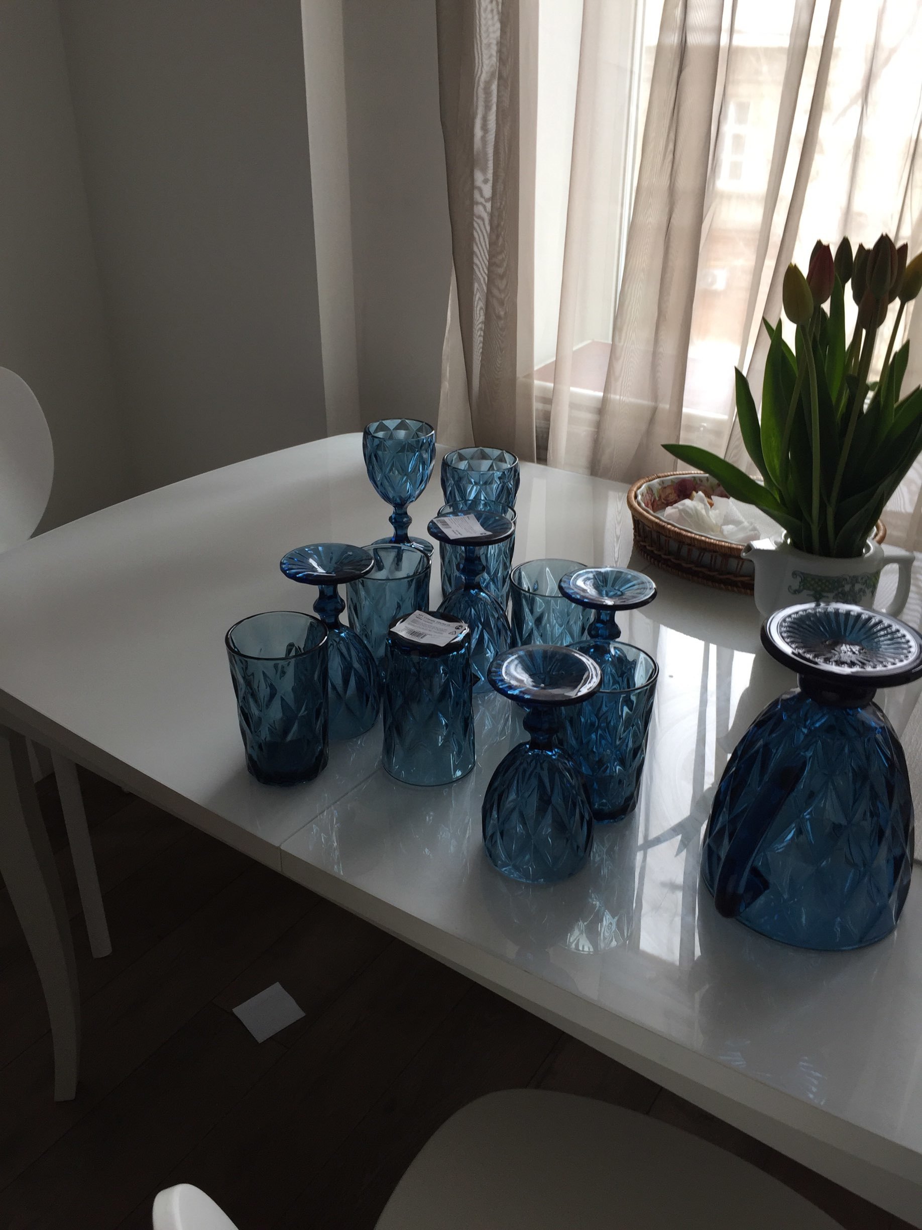Фотография покупателя товара Набор стаканов стеклянных Magistro «Круиз», 350 мл, 8×12,5 см, 6 шт, цвет синий - Фото 6