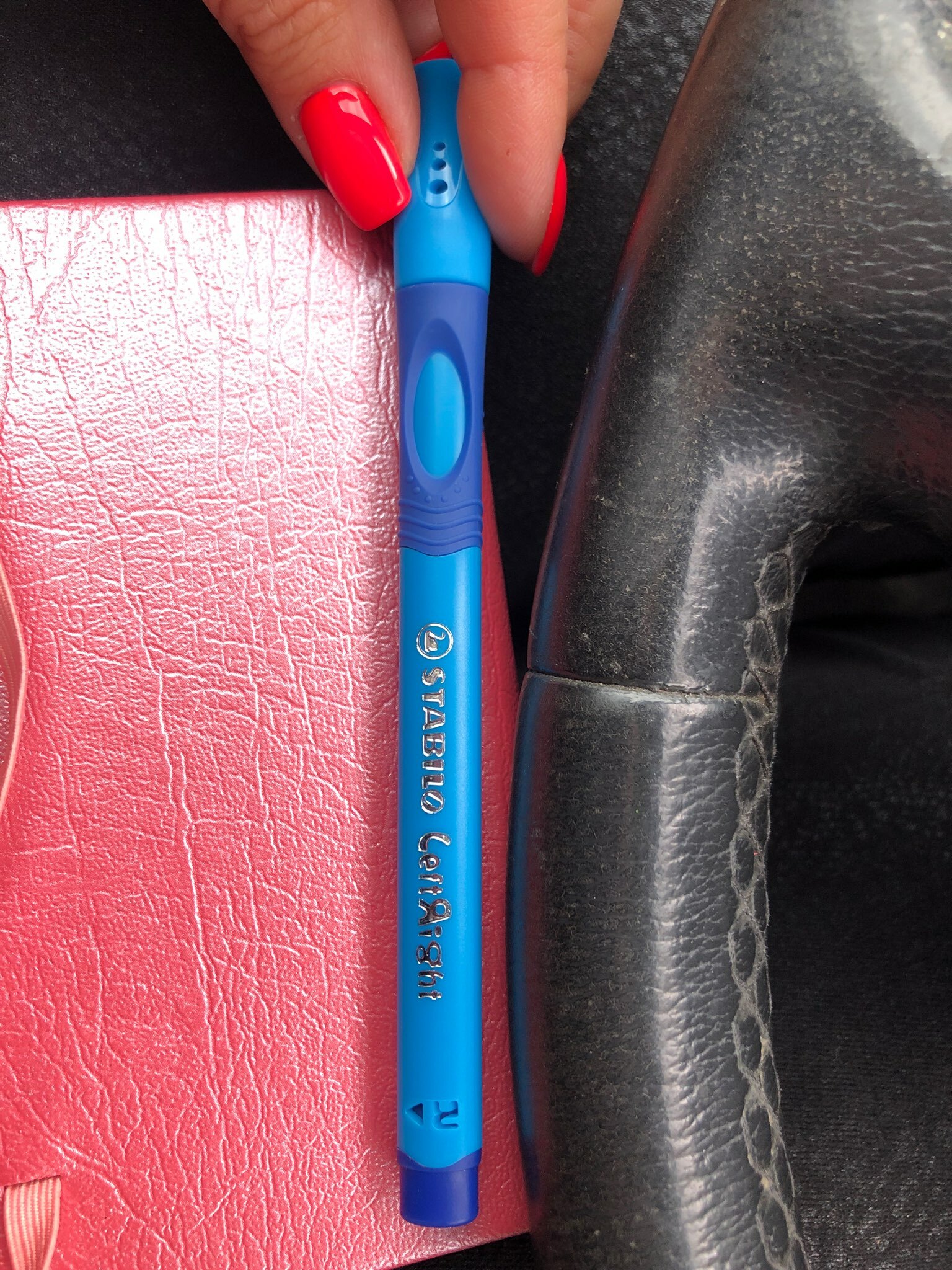 Фотография покупателя товара Ручка шариковая STABILO LeftRight для правшей, 0,8 мм, голубой корпус, стержень синий