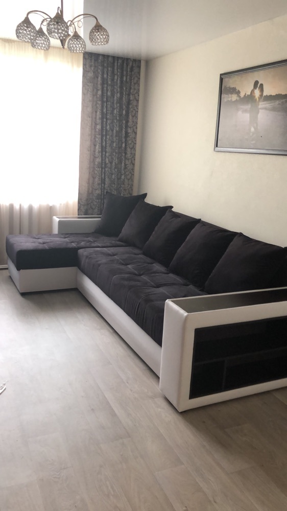 Фотография покупателя товара Угловой диван «Дубай», правый, механизм еврокнижка, рогожка / экокожа, цвет серый / белый - Фото 15