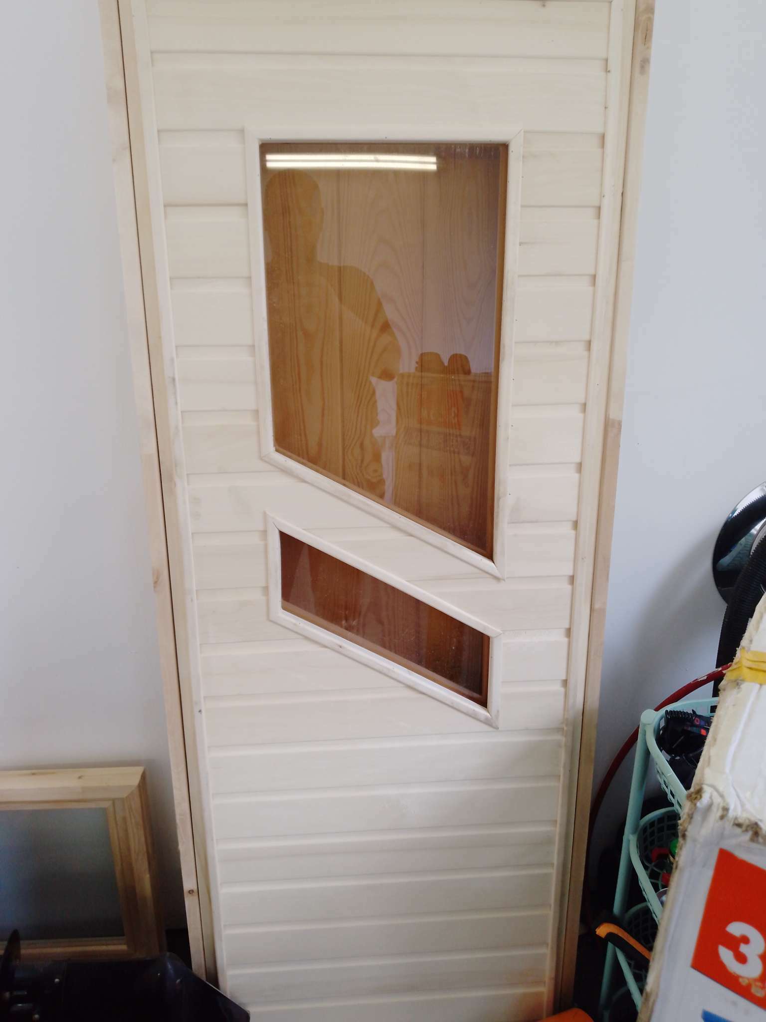 Фотография покупателя товара Дверь для бани со стеклом "Косое стекло", 170×70см - Фото 2
