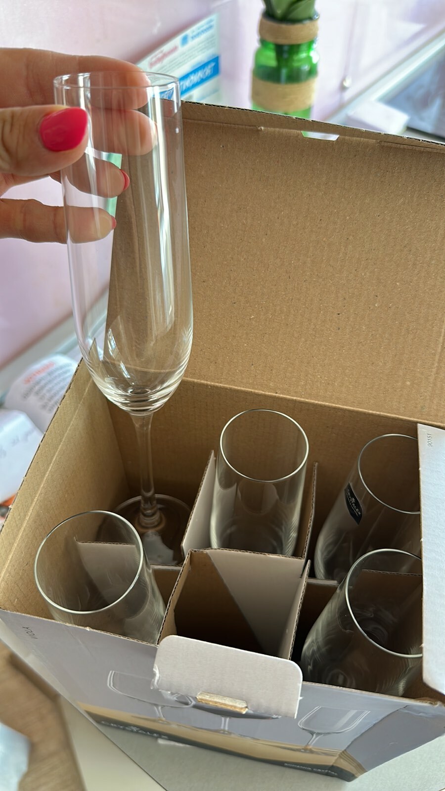 Фотография покупателя товара Бокалы для шампанского «Виола», 190 мл, набор 6 шт., хрустальное стекло, прозрачные - Фото 1