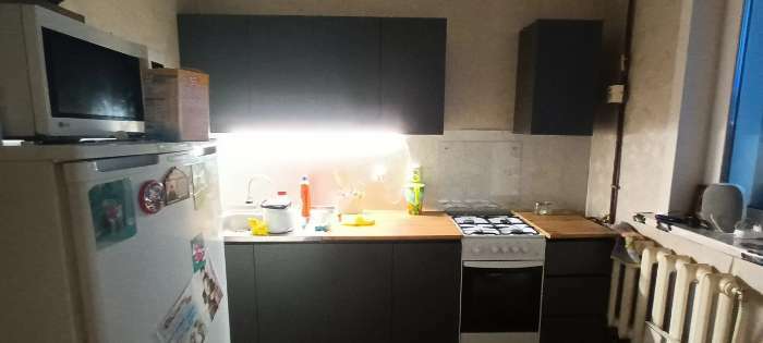 Фотография покупателя товара Кухонный гарнитур для маленькой кухни «Мори», 1500×600 мм, цвет графит - Фото 61